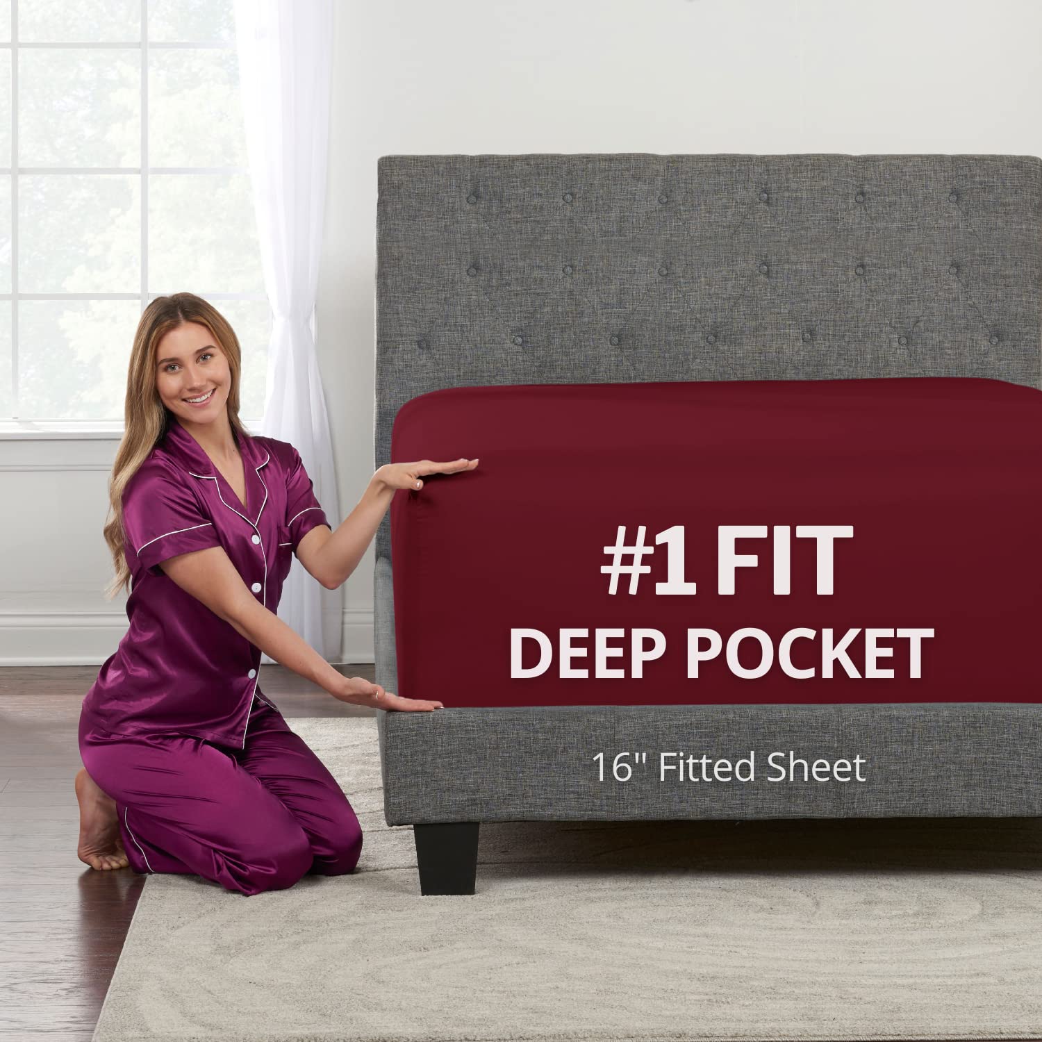 Fitted Sheets Queen Size - Queen Fitted Sheet Only Deep Pocket Queen Fitted Sheet - Real 16    Fitted Bed Sheets Fit Perfectly 1